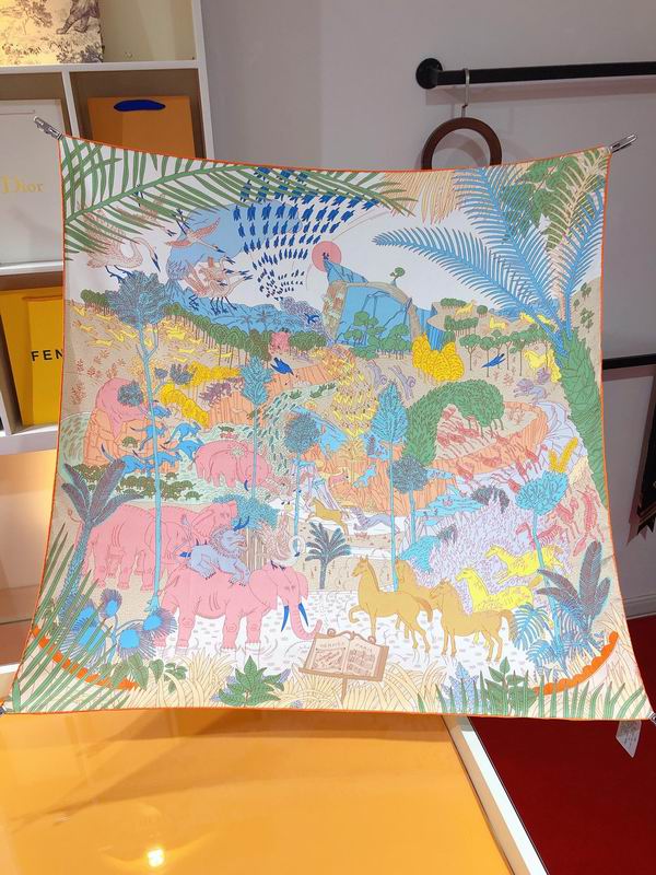 Hermes  silk scarf 90X90cm E06 (6)